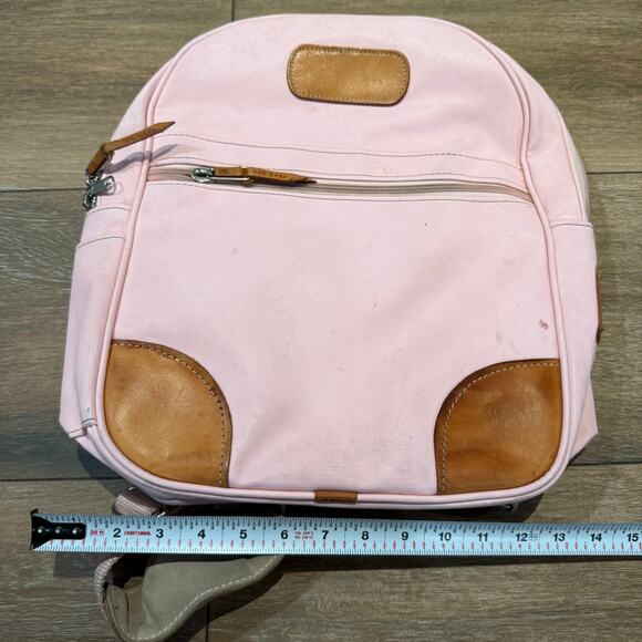 Jon Hart Coated full size Canvas Backpack Pink Leather - Picture 5 of 9